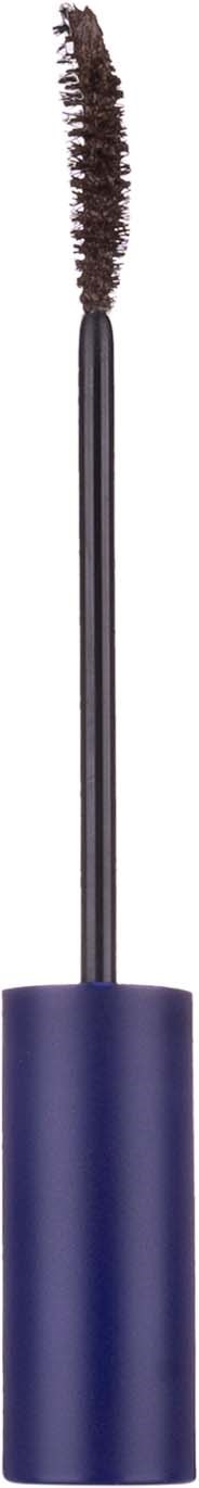 Eine Mascara-Bürste mit schwarzem Griff und braunem Bürstenkopf, verwendet für Wimpern-Make-up.