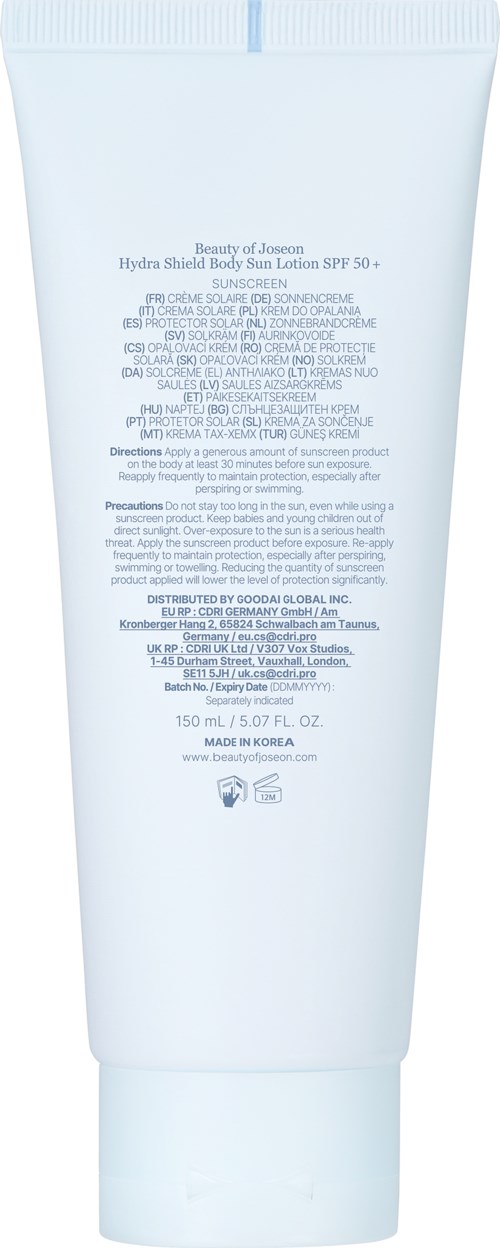 Beauty of Joseon Hydra Shield Body Sun Lotion SPF50+ Face & Body 150 ml