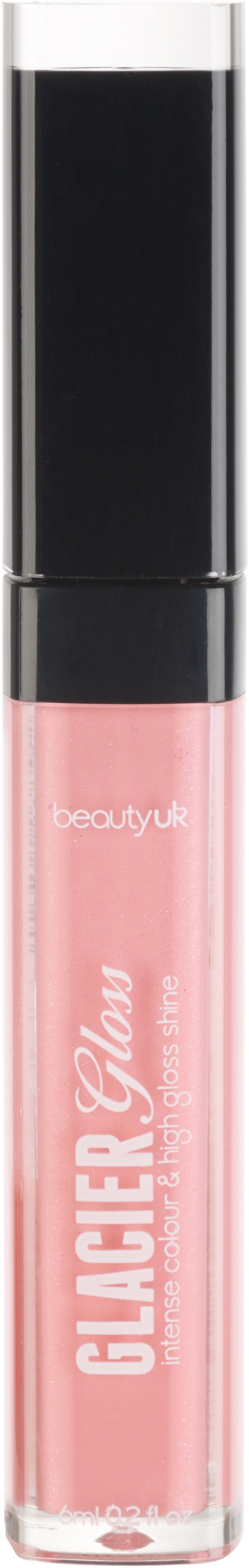 Vaaleanpunainen huulikiiltoputkil OLKKA ja valkoinen teksti "Clair Gel" ja "beautyuk."