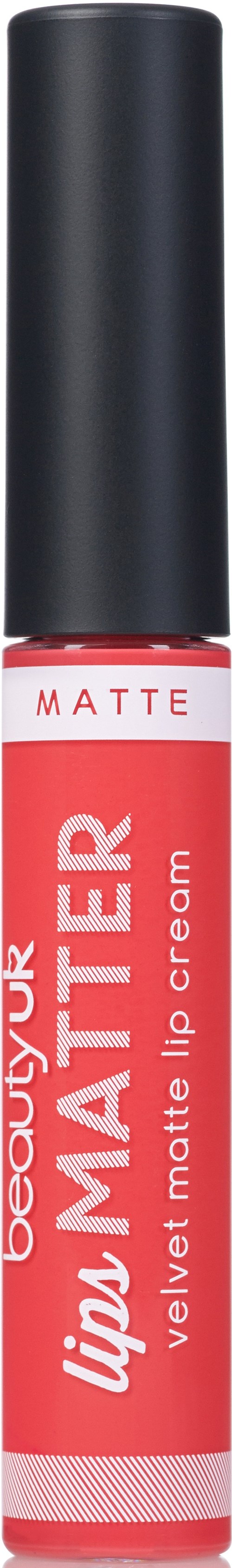 A lip cream with matte finish, in a pink tube labeled 'Dream Velvet Matte' by Bourjois. The cap is black.