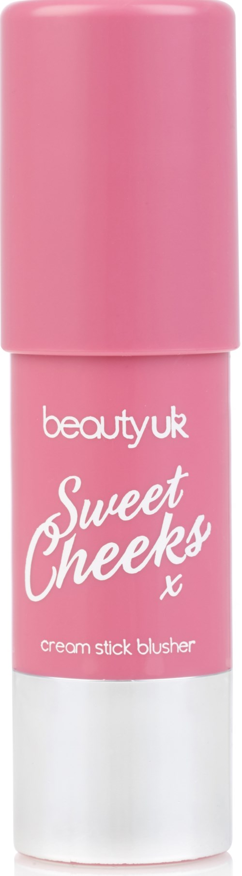 Rosa Stift-Rouge mit weißer und pinker Verpackung, gekennzeichnet 'Sweet Cheeks' von beautyuk.