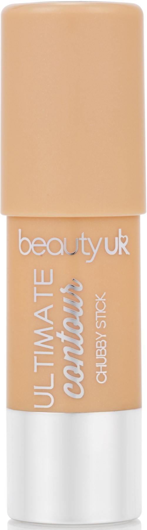 Kuvassa on beige huulipunan putki, jossa lukee 'ULTIMATE contour CHUBBY STICK' ja valmistaja on beauty uk.