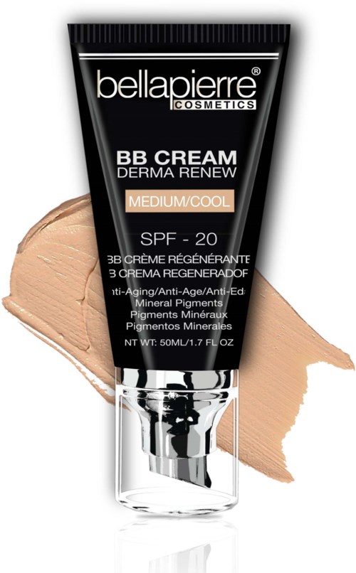 Schwarze Tube mit BB-Creme und beigem Farbklecks, für mittlerer/kühler Hautfarbe, SPF 20, Anti-Aging.