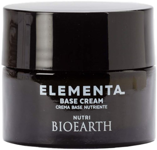 Zwart potje met Elementa basiscrème met witte tekst. Gemarkeerd als Nutri Bioearth.