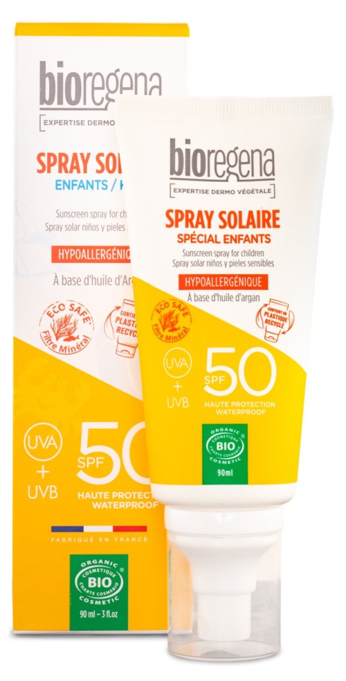 Sonnencreme mit SPF 50, UV-Schutz, hypoallergen, bio-Inhaltsstoffe, in einer Gel-Tube.