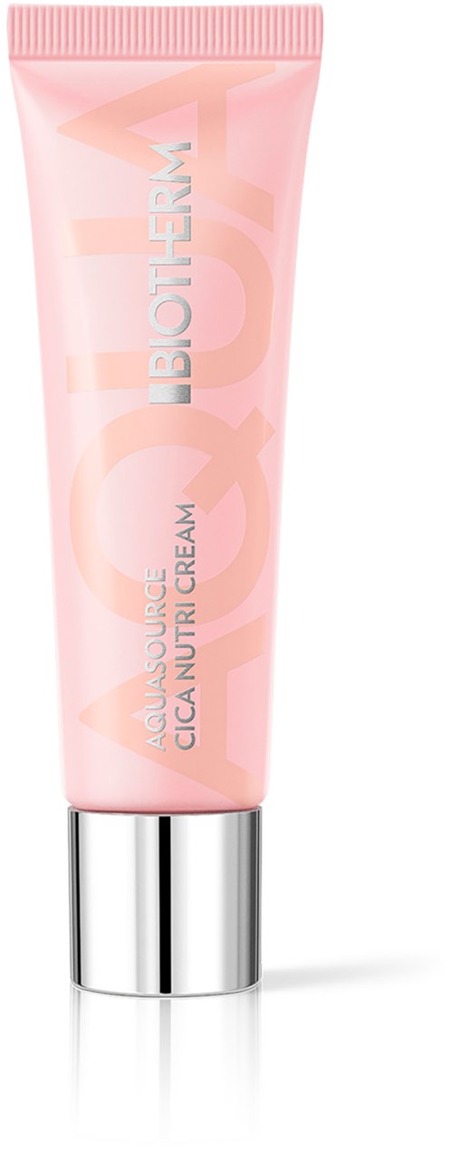 Pink tube of Biotherm Hydrating Cica Nutrients Cream with silver cap.