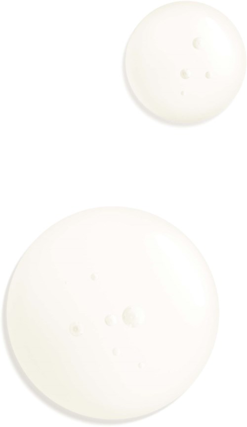 Twee witte knopen, één groot en één klein, op een witte achtergrond. Beide hebben vier gaten in het midden.