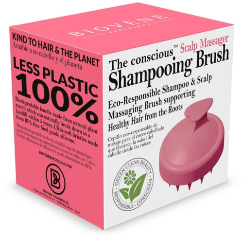 Biovène The conscious Scalp Massager, Pink Biodegradable Shampooing Brush
