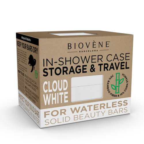 Biovène In-Shower Case for Storage & Travel  Cloud White