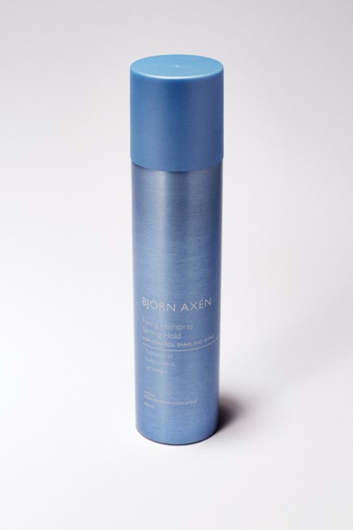 A blue spray can with a blue cap and silver body, standing upright on a white background.
