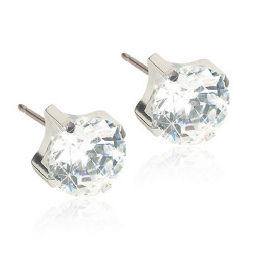 Blomdahl Golden Titanium Tiffany CZ White 4 mm