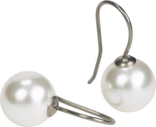 Blomdahl Natural Titanium  White Pearl Pendant