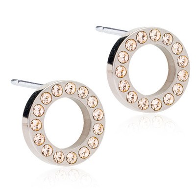 Blomdahl Natural Titanium  Brilliance Puck Hallow Golden Rose 10mm