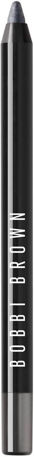 A thin black cosmetic pencil with silver and white text reading "BOBBI BROWN" on its side.