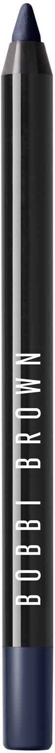 A black eyebrow pencil with a blue tip and the word 'BUBBROWN' written vertically on it.