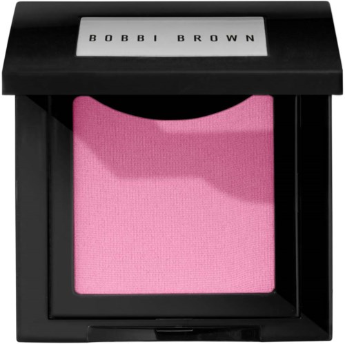 Pink blush in a black compact case with Bobbi Brown label on top.