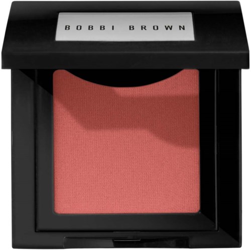 A pink blush inside a black compact with a white label reading "BOBBI BROWN."