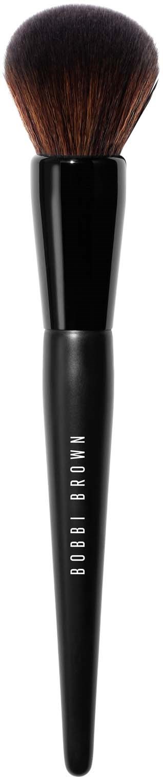 Meikkisivellin, jossa musta kahva ja Bobbi Brown -logo, ja pehmeät ruskeat harjakset.