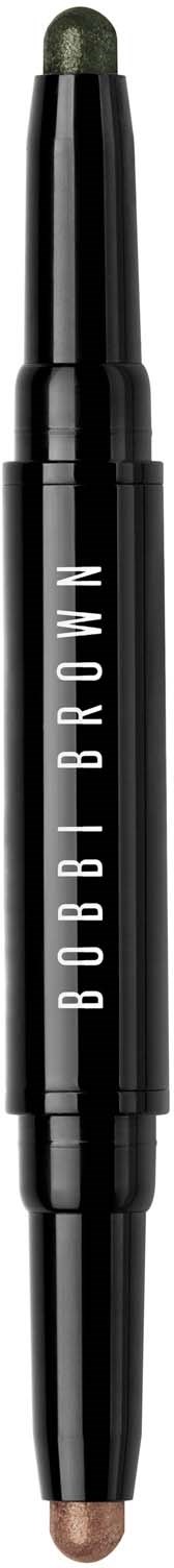 A makeup pencil labeled Bobbi Brown, black handle with a green tip, used for makeup application.