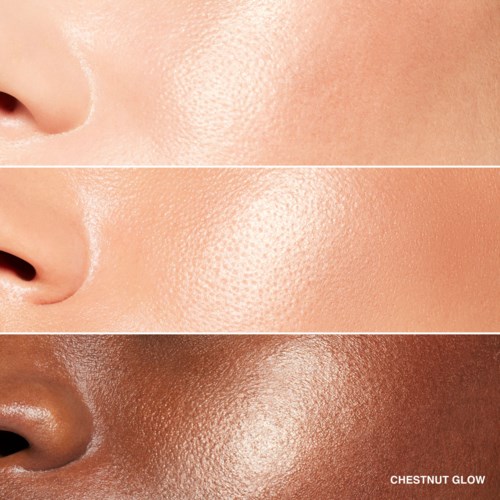 Three close-up images of skin, showing different skin tones and textures, from light to darker shades.