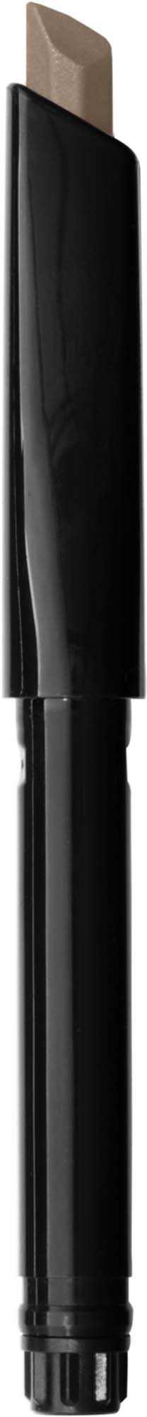 This is a pen with a black body and a writing tip, standing upright against a dark background.