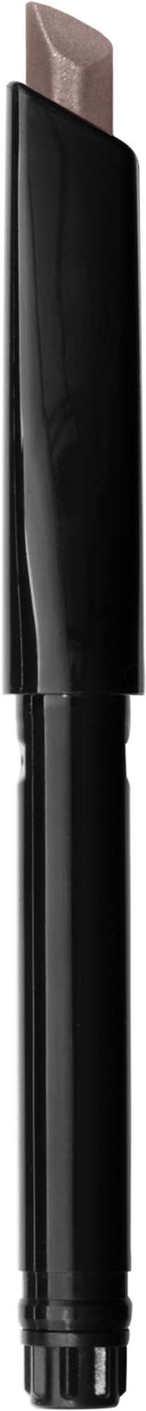 A pen with a black body and silver tip, show close-up on a black background.