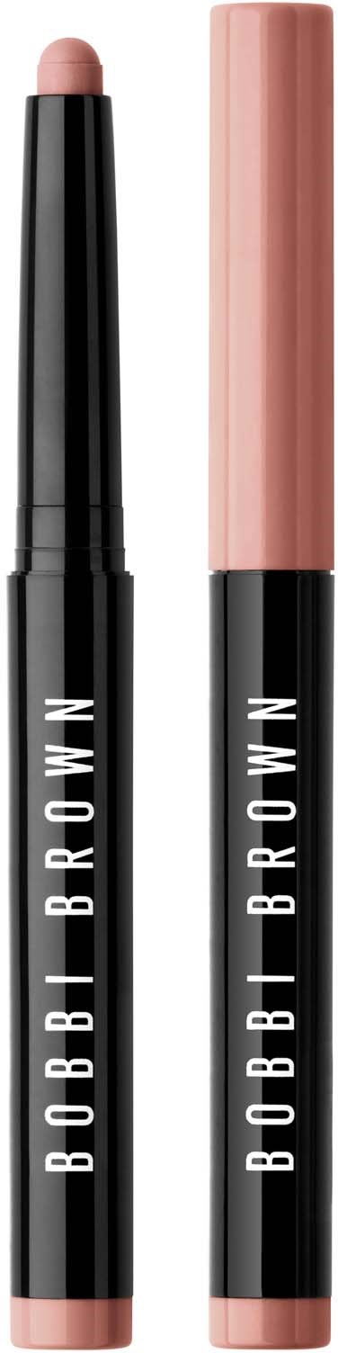 Two Bobbi Brown makeup sticks with pink cap and beige tip, one with the cap on, one showing the product.