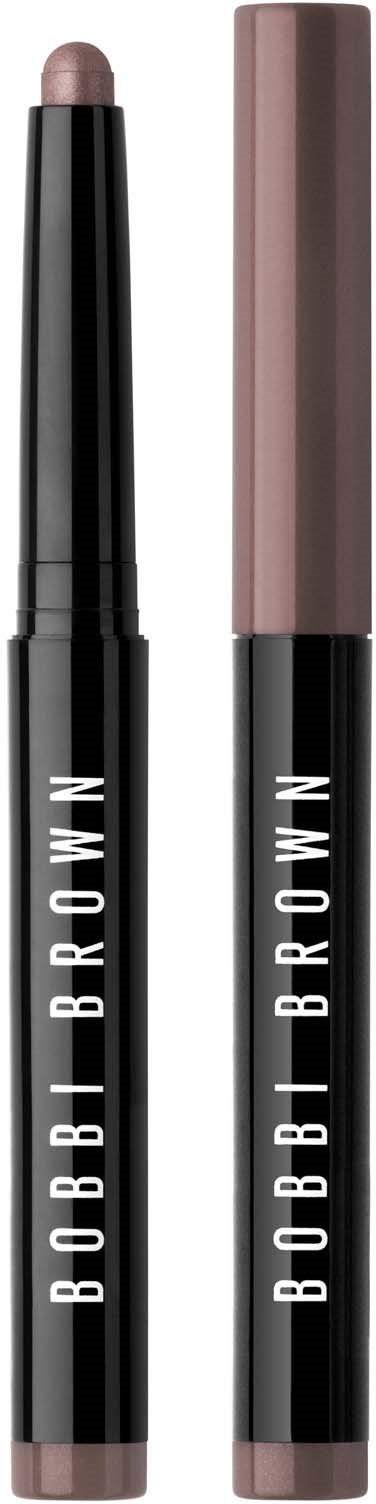 Two Bobbi Brown lip pencils, one with a cap off showing the pencil, and the other with the cap on.