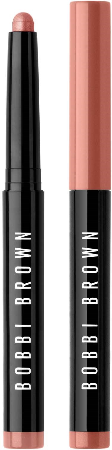 Two makeup sticks, one with a creamy color, and the other in a light pink shade. Both have black bodies with white text.