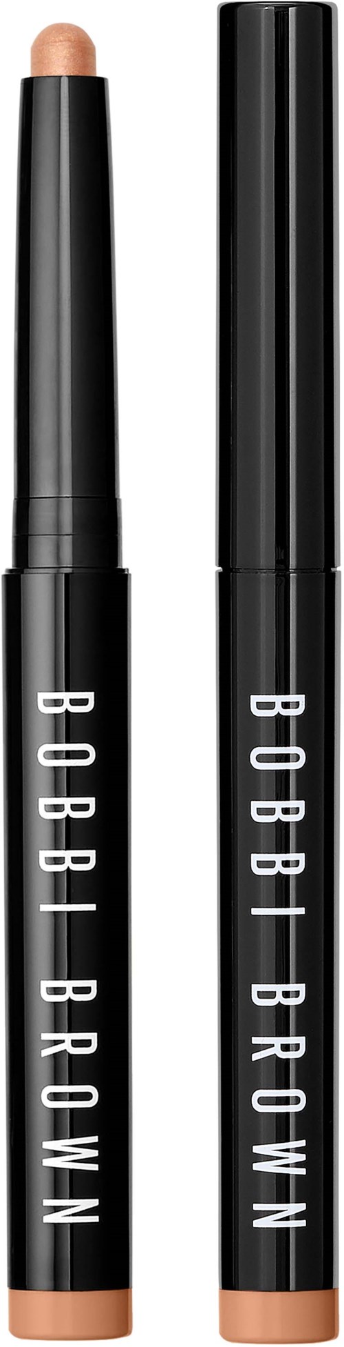 Beżowa kredka do makijażu z czarną nakładką, z nazwą marki 'BOBBI BROWN' na czarnej części.