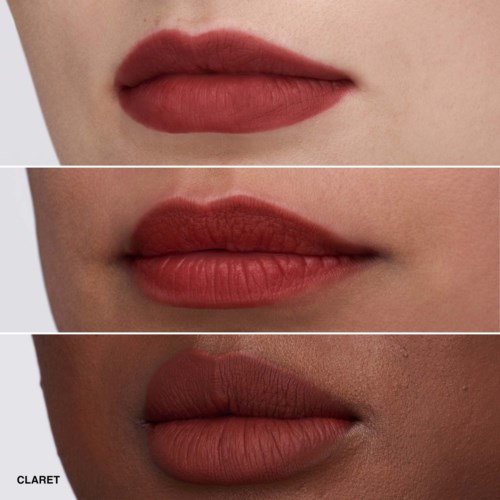 Drei Nahaufnahmen von Lippen mit unterschiedlichen Lippenstiftfarben.