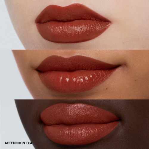Three different lips with varying shades of lipstick and skin tones in an arrangement.