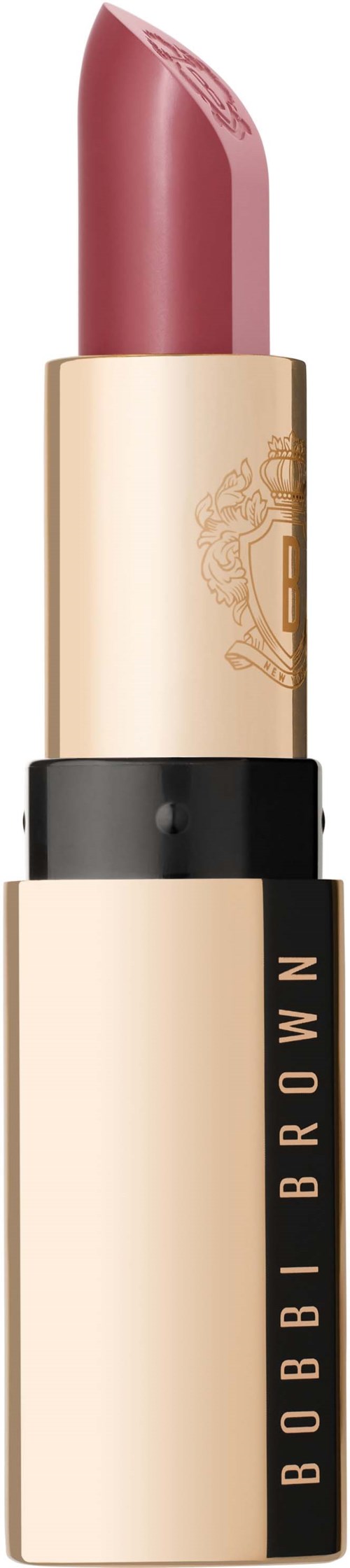 A pink lipstick in a beige and black tube, with the brand name 'BOBBI BROWN' on it.