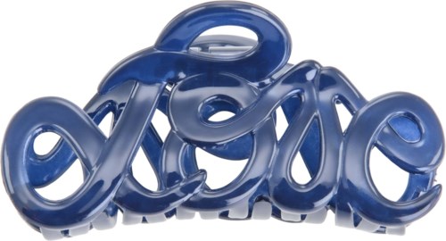 Colorful, shiny, 3D-printed word 'love' with connected and curly letters on a white background.