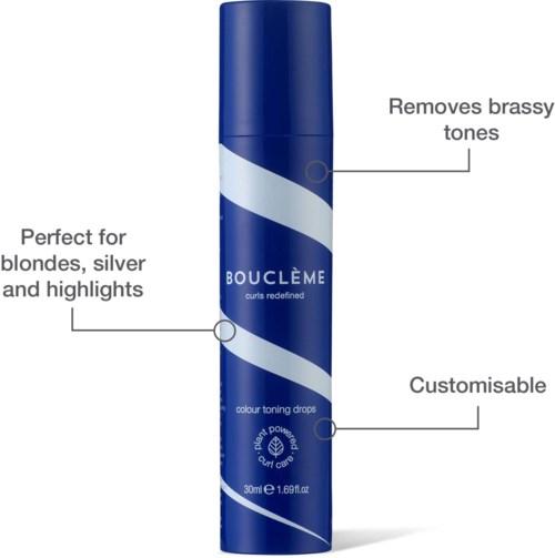 Blauwe bus met witte spiraal, verwijdert geeltinten, geschikt voor blondines, aanpasbaar, 30ml.