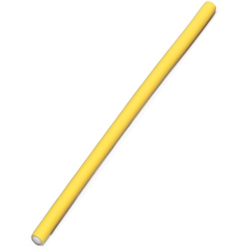A long yellow stick, possibly a straw, with a slight bend at one end.