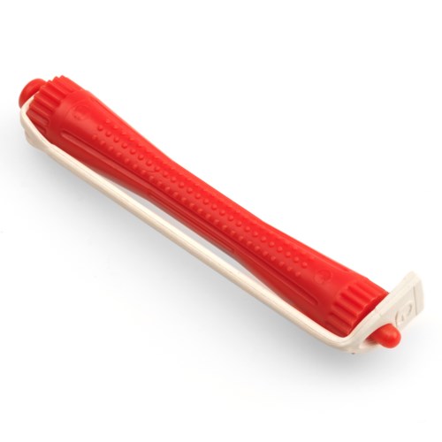 A red and white tube with a textured surface, likely a glue stick or correction tape. It has a cap at one end.