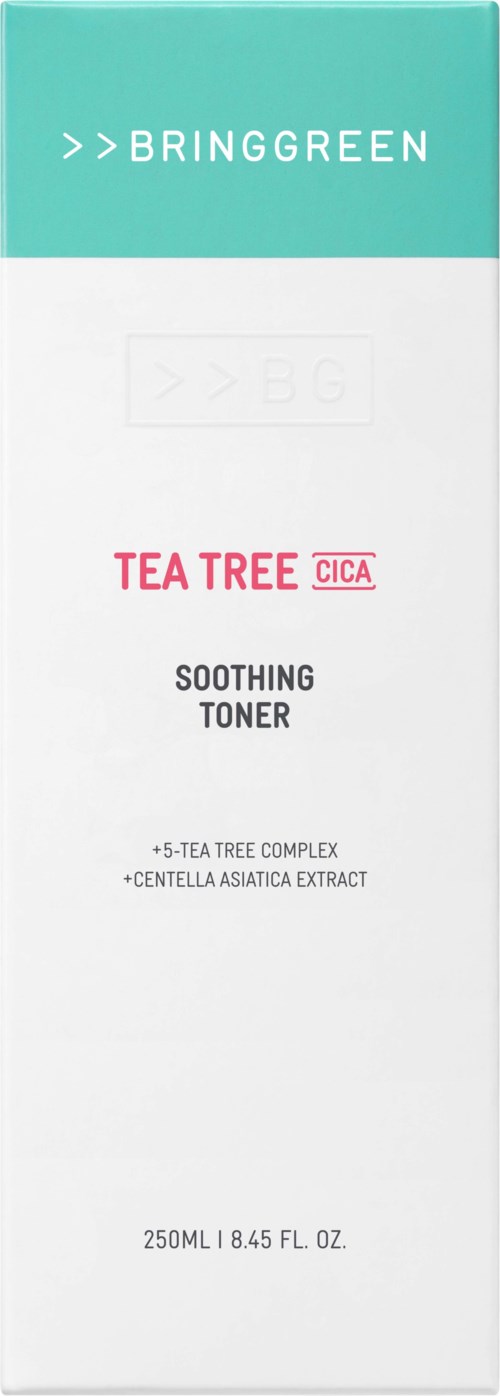 Bringgreen teatretrummer med lugnande toner i en design med teal, vitt och rosa och text.