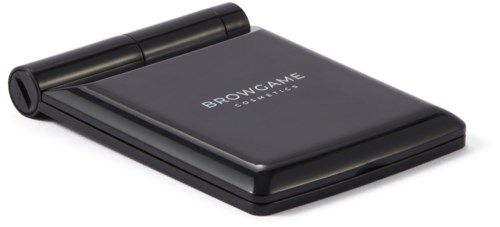 A black compact device labeled 'BROWNCAME' with a hinge, possibly a foldable mirror or makeup accessory.