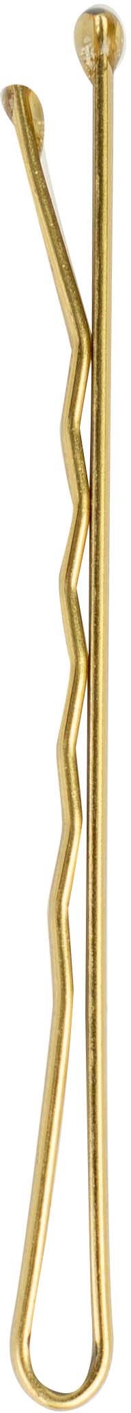 Two long, thin golden heated tools with rounded ends, used for hair styling.