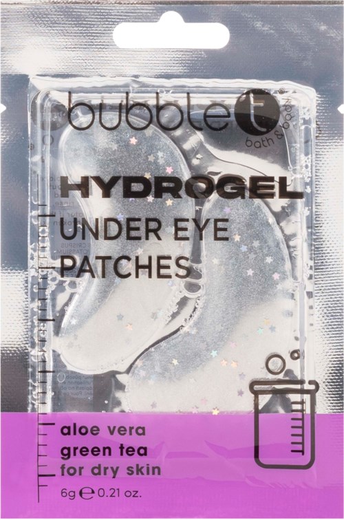 Hydrogeeli silmänaluslaastareiden pakkaus, aloe veraa ja vihreää teetä, kuivalle iholle, paino 6 g.