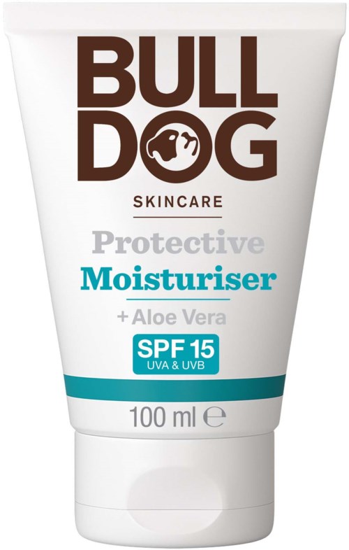En tube med hundpleie fuktighetskrem med SPF 15, aloe vera og 100 ml størrelse.