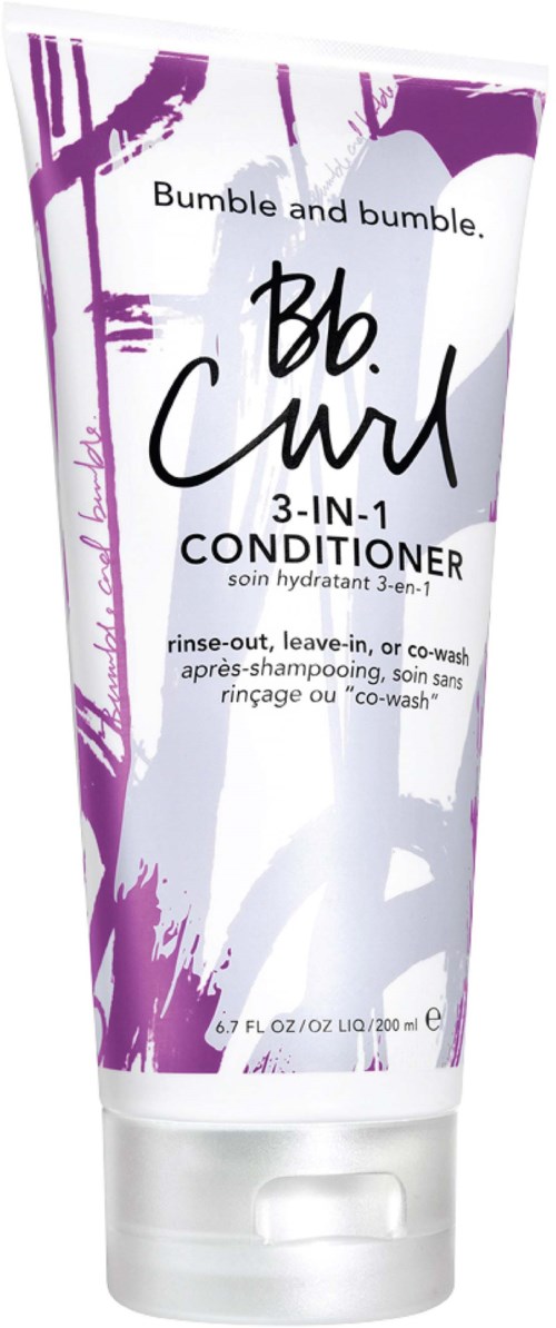 Paars-witte tube van Bumble and Bumble BB. Girl 3-in-1 conditioner. Voor haarverzorging, met flipdop.