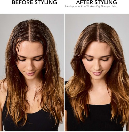 Vergleich von Haar vor und nach dem Styling, zeigt glatteres, glänzenderes und kontrollierteres Haar.