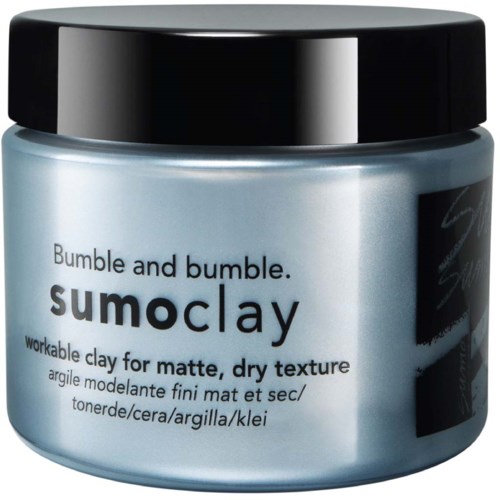 Ein Behälter von Bumble and bumble sumoclay, für mattes, trockenes Haartextur.