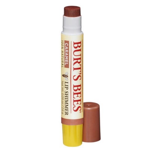 Lippenbalsem in staafvorm met karamelgeur, gele dop, en bruin balsem. Voor hydratatie van lippen.
