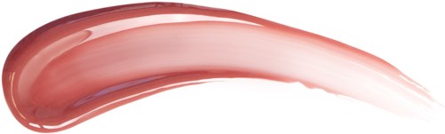 A makeup brush stroke with brown and pink shades on a white background.