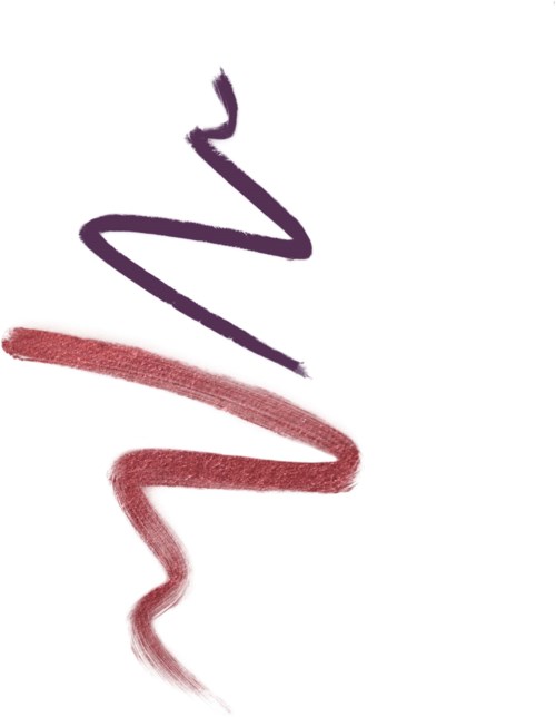 Two wavy lines, one purple and one reddish, are drawn in the image.