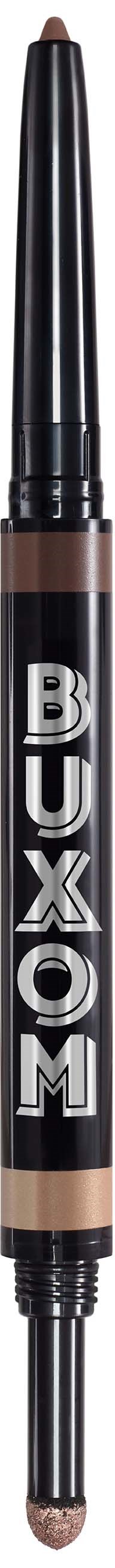 A pencil-shaped makeup stick with the brand name BUXOM written vertically in bold letters.