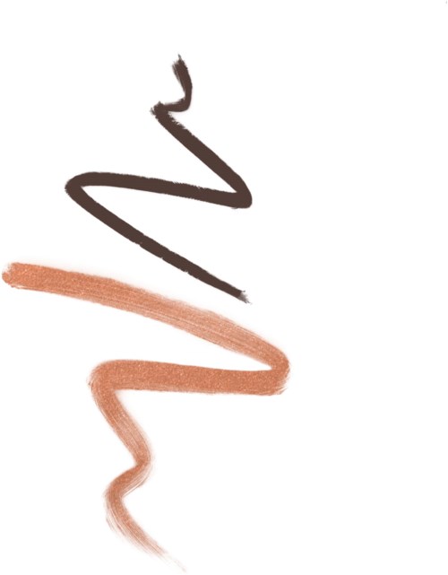 Three wavy lines in black, dark brown, and light brown colors on a white background.